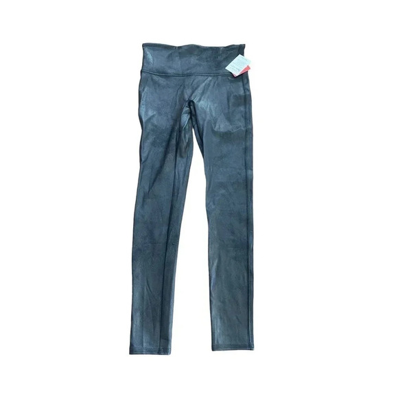 NWT Spanx Women's Black Faux Leather Shaping Slimming Leggings Size M - Picture 1 of 4